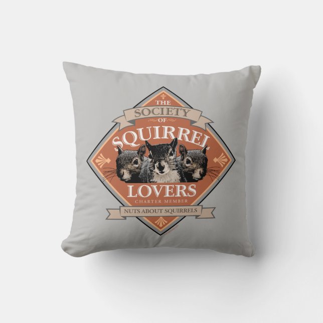 Society of Squirrel Lovers - funny squirrel Cushion (Front)