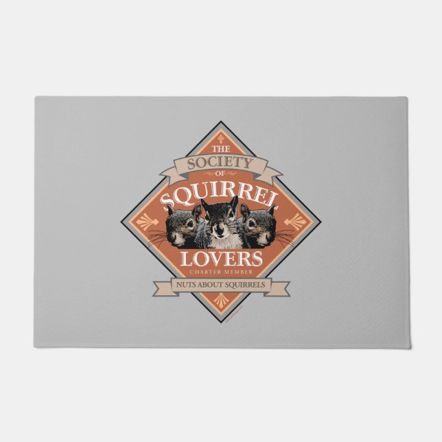 Society of Squirrel Lovers - funny squirrel Doormat (Front)