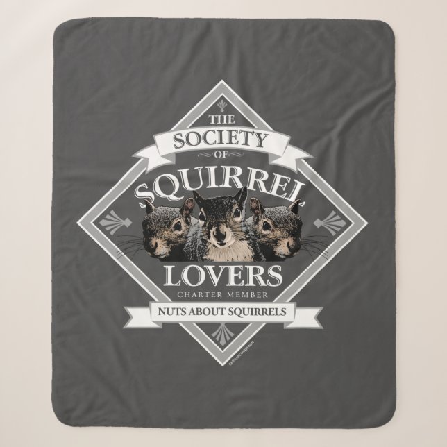 Society of Squirrel Lovers - funny squirrel Sherpa Blanket (Front)