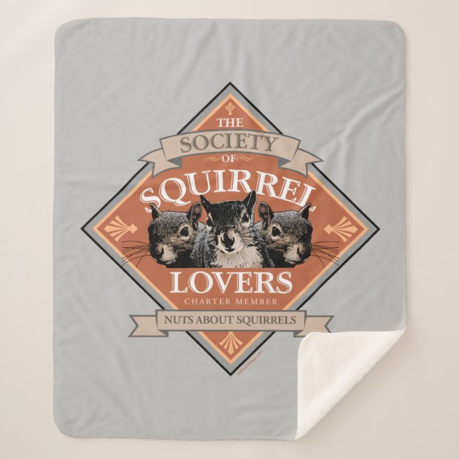 Society of Squirrel Lovers - funny squirrel Sherpa Blanket (Front)