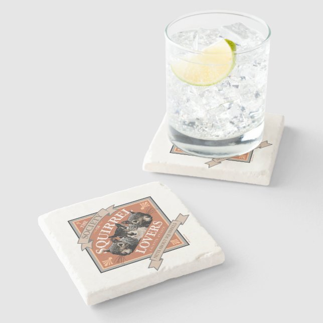 Society of Squirrel Lovers - funny squirrel Stone Coaster (Side)