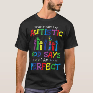 Society says Autistic Autism Awareness Day Puzzle T-Shirt