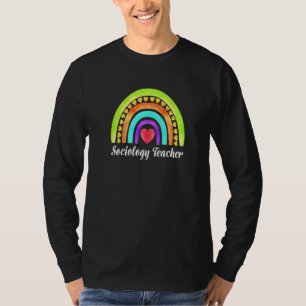 Sociology Teacher Hearts & Rainbows Premium T-Shirt