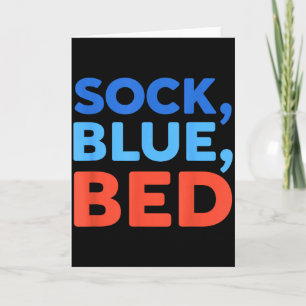 Sock Blue Bed Funny Meme  Card
