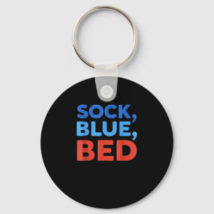Sock Blue Bed Funny Meme  Key Ring