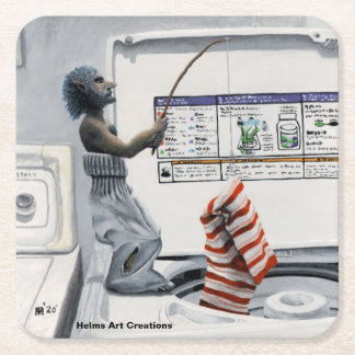Sock Criminal Fishing Crime Fantasy Paper Coasters