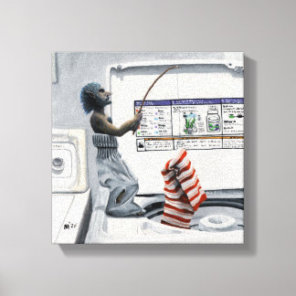 Sock Criminal Fishing Fantasy Art Canvas Print