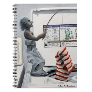 Sock Criminal Fishing Fantasy Art Spiral Notebook