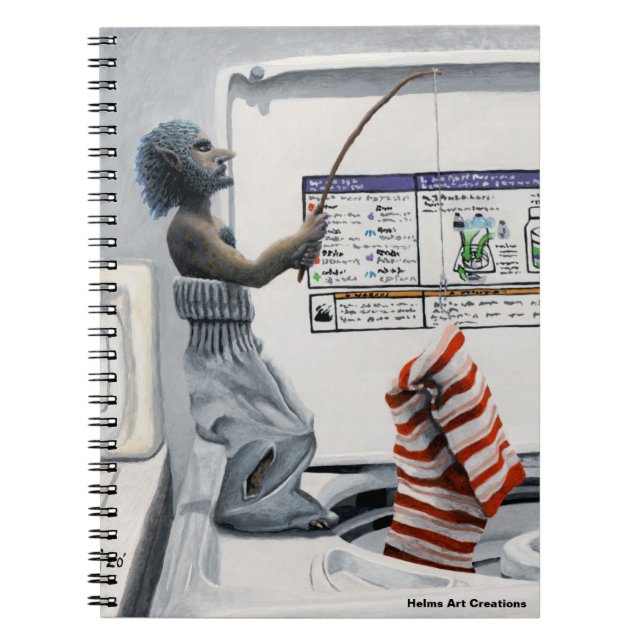 Sock Criminal Fishing Fantasy Art Spiral Notebook (Front)
