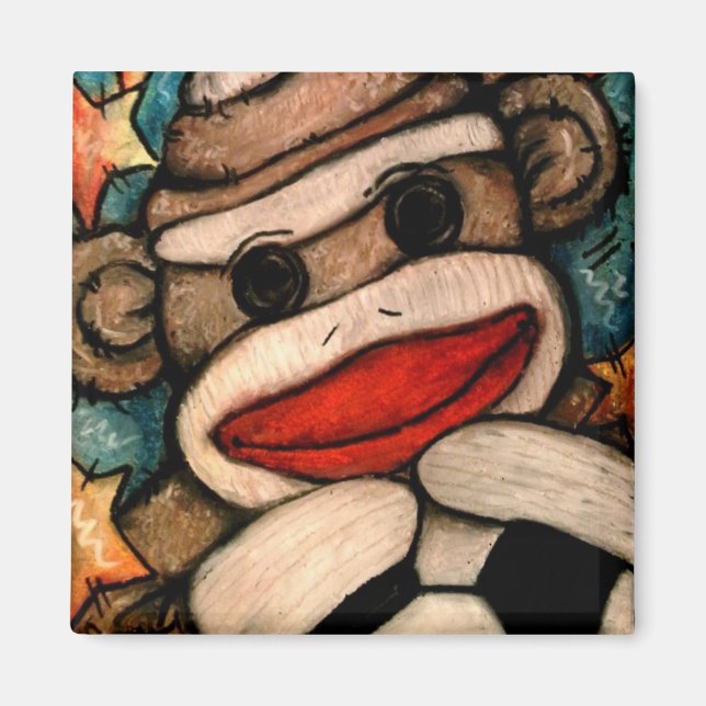 SOCK-er Monkey Magnet (Front)