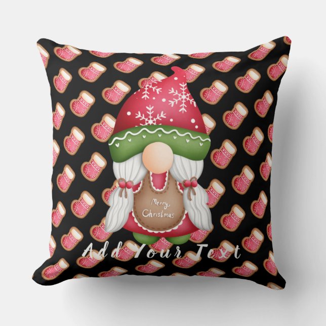 Sock Gnome Customise Text and Colour 20"X20" Cushion (Front)
