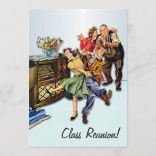 Sock Hop Class Reunion Party Retro Invitation