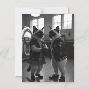 Sock Hop Kitties Postcard