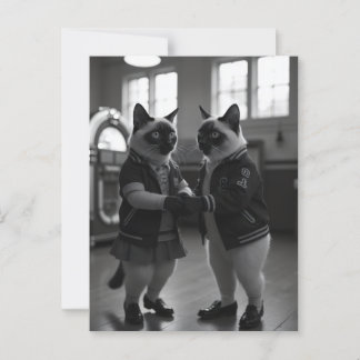 Sock Hop Kitties Postcard