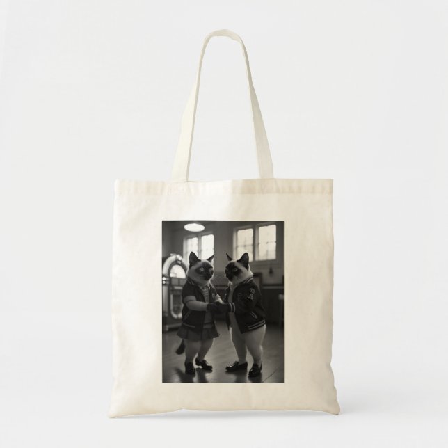 Sock Hop Kitties Tote Bag (Front)