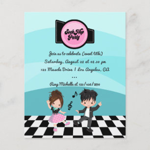 Sock Hop Party Flyer