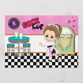 Sock Hop Party Invitation