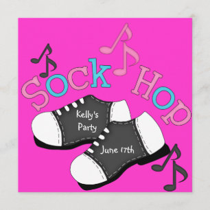 Sock Hop Party Invitations