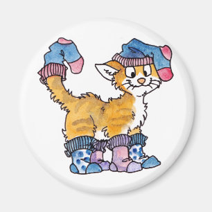 Sock Kitty Magnet