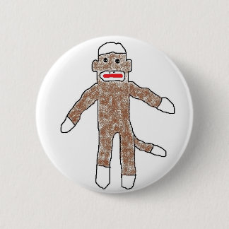 Sock monkey! 6 cm round badge