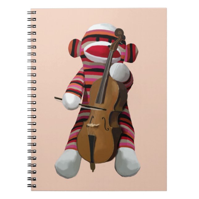 Sock Monkey and Cello 2 Notebook (Front)