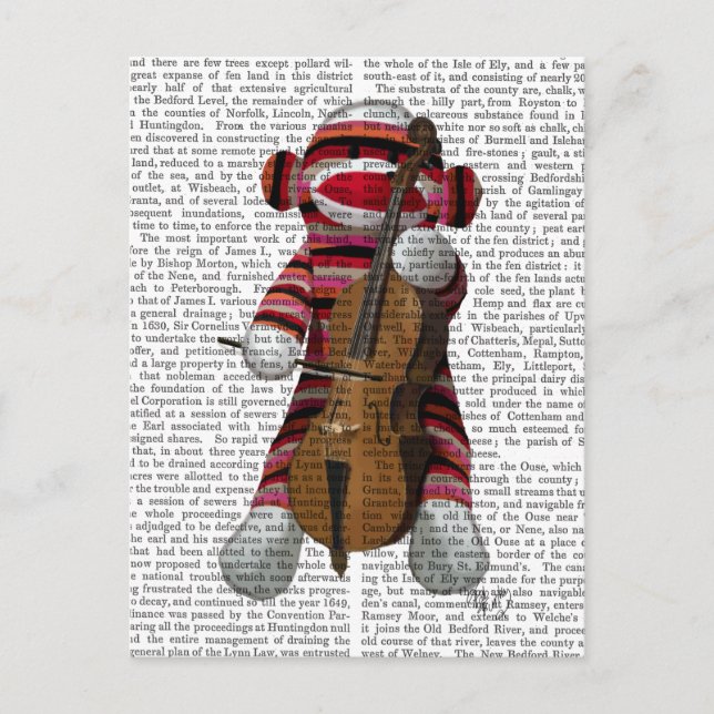 Sock Monkey and Cello Postcard (Front)