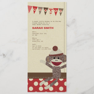 Sock Monkey Baby Shower Invite