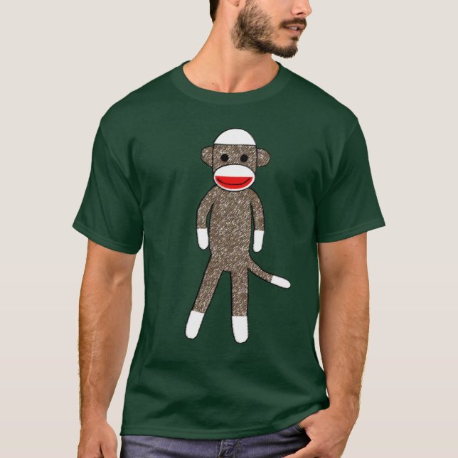 Sock Monkey Basic Hooded Sweatshirt T-Shirt (Front)