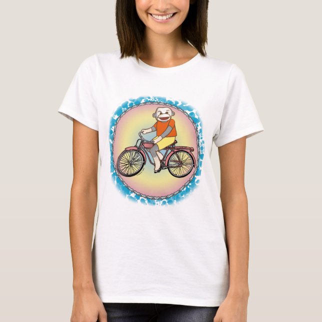 Sock Monkey Bicycle   t-shirt (Front)