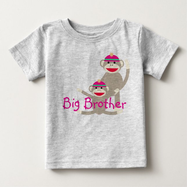 Sock monkey Big Brother infant T-Shirt - AMZ (Front)