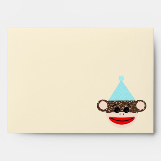 Sock Monkey Birthday Envelope (Front)