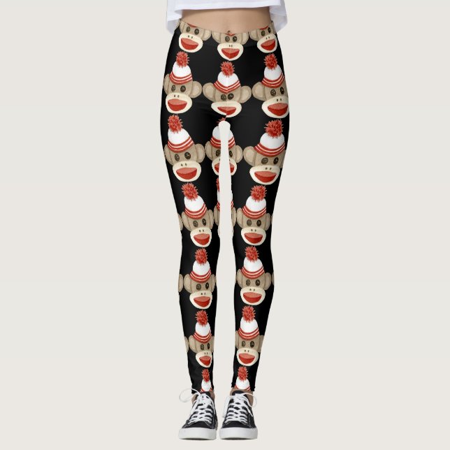 Sock Monkey Black Unique Retro Pant Custom (Front)