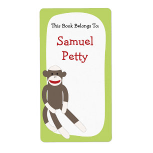 Sock Monkey bookplate