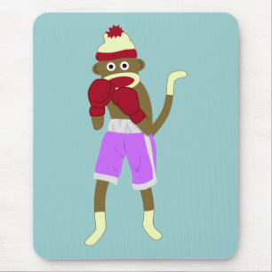 Sock Monkey Boxer Mouse Pad