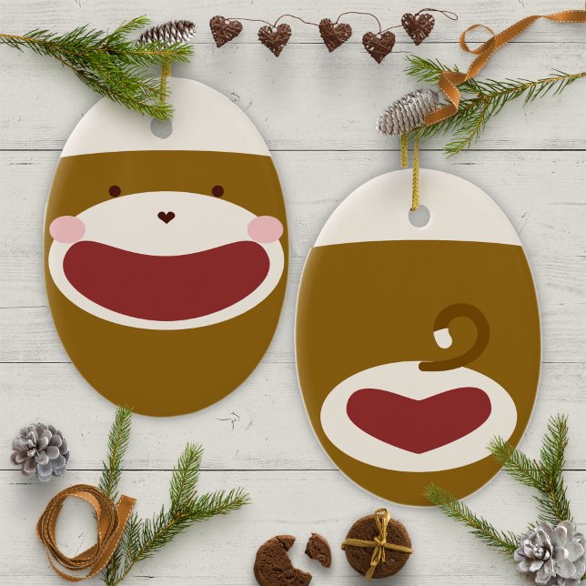 Sock Monkey Boy Christmas Tree  Ceramic Tree Decoration (Creator Uploaded)