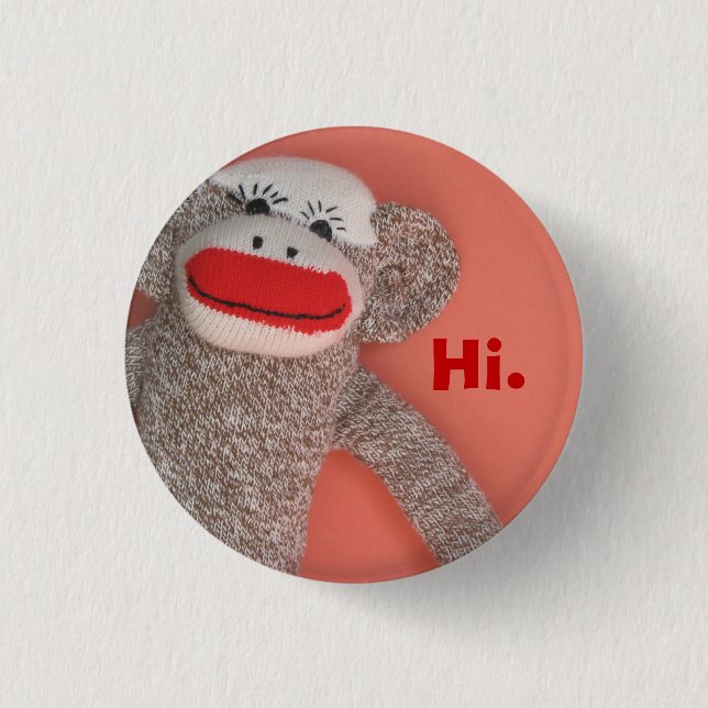 Sock Monkey Button (Front)