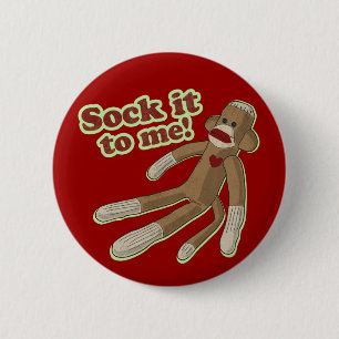 Sock Monkey Button