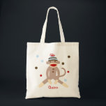 Sock Monkey Canvas Personalised Tote bag kids<br><div class="desc">Sock Monkey Canvas Personalised Tote bag kids</div>