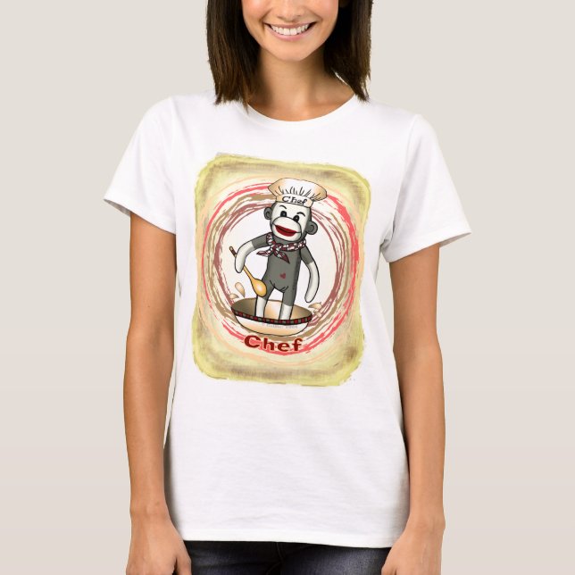  Sock Monkey Chef  T-Shirt (Front)