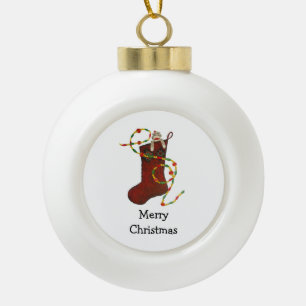 Sock Monkey Christmas Ornament