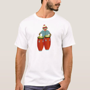 Sock Monkey Conga Drums T-Shirt