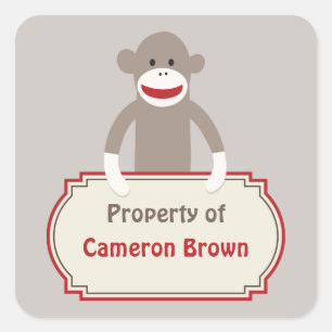 Sock Monkey customised sticker