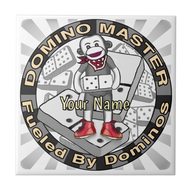 Sock Monkey Domino Master Tile (Front)