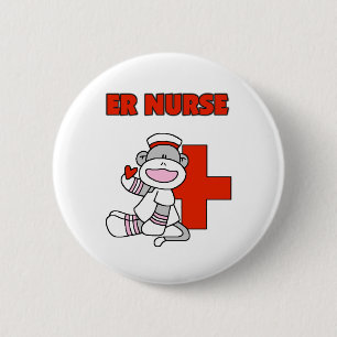 Sock Monkey ER Nurse T-shirts and Gifts 6 Cm Round Badge