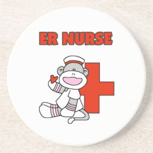 Sock Monkey ER Nurse T-shirts and Gifts Coaster