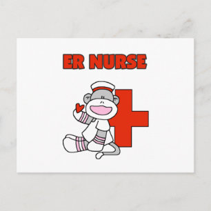 Sock Monkey ER Nurse T-shirts and Gifts Postcard