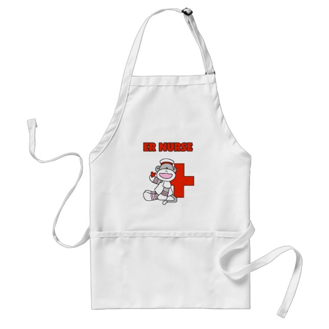 Sock Monkey ER Nurse T-shirts and Gifts Standard Apron (Front)