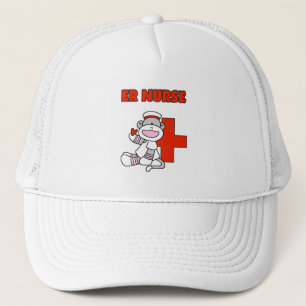 Sock Monkey ER Nurse T-shirts and Gifts Trucker Hat