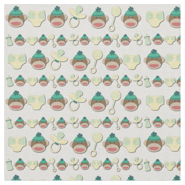 Sock Monkey Fabric (Close Up)