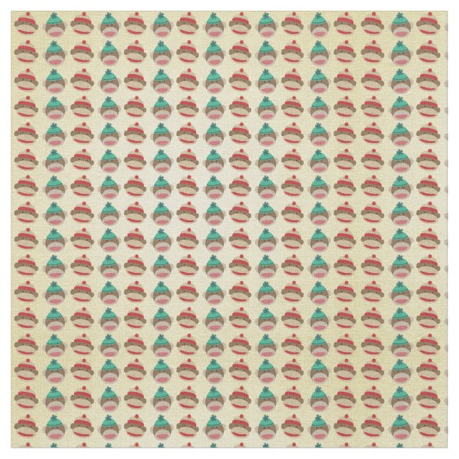 Sock Monkey Fabric (Close Up)